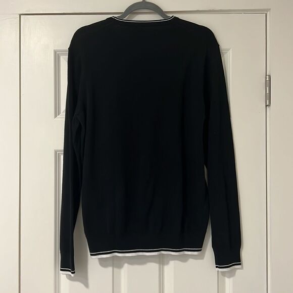 NWT Michael Kors Black Cotton Crewneck MK Logo Sweater - M - Picture 3 of 8